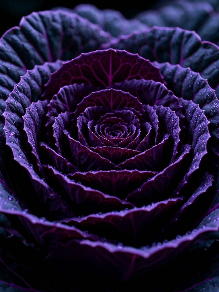 Struktur von violettem Kohl